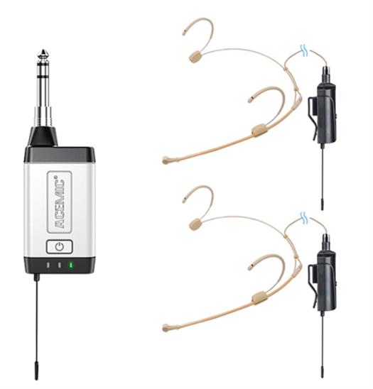 Acemic Q2/H1 2 trådløse mikrofon headset og 1 modtager