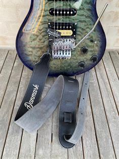 Franklin special broderet sort læder guitarrem 3 - DANMARK