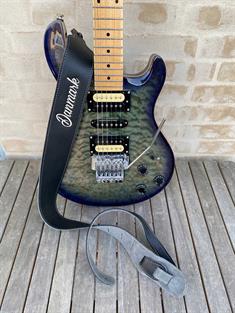 Franklin special broderet sort læder guitarrem 2 - DANMARK