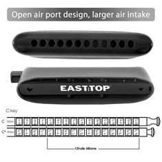 Easttop Kromatisk mundharmonika ET12 bagside