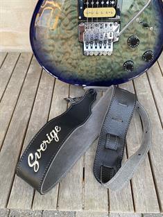 Franklin Special broderet sort læder guitarrem 1 - Sverige