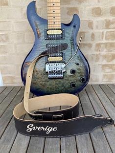 Franklin Special broderet brun læder guitarrem - Sverige