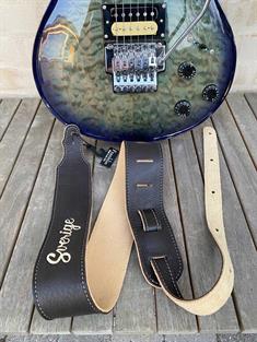 Franklin Special broderet brun læder guitarrem 2 - Sverige