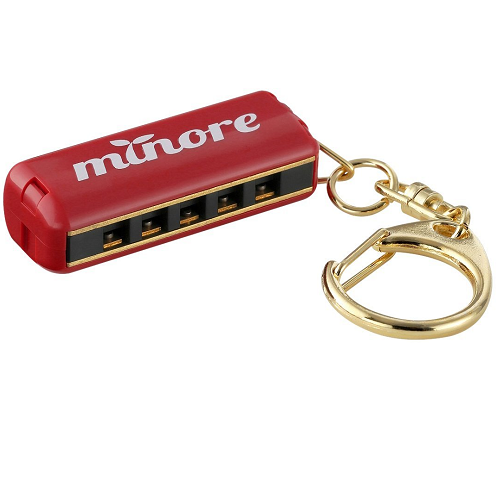 Suzuki Harmonica Minore, 5 hole, red w/ keychain